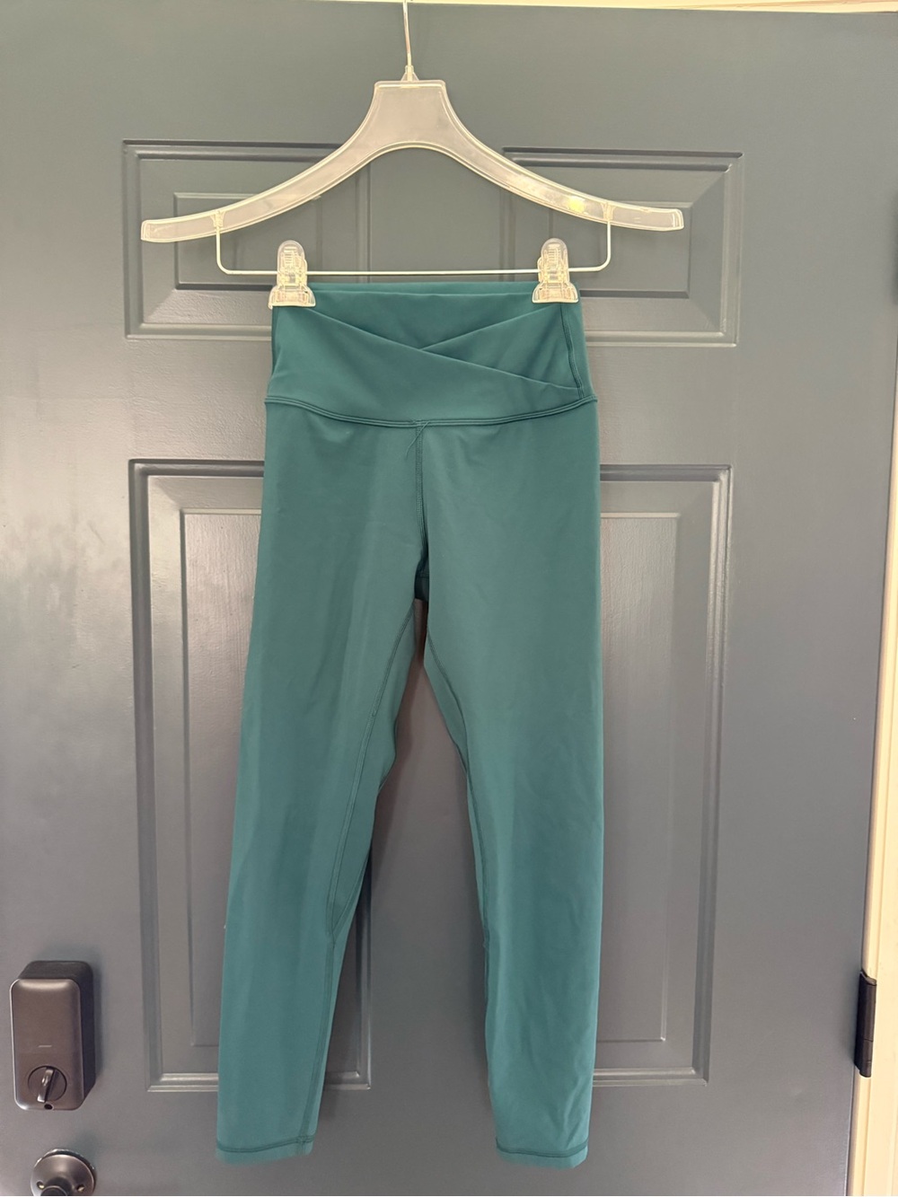 P'tula Teal Cross-Front High-Waist Leggings